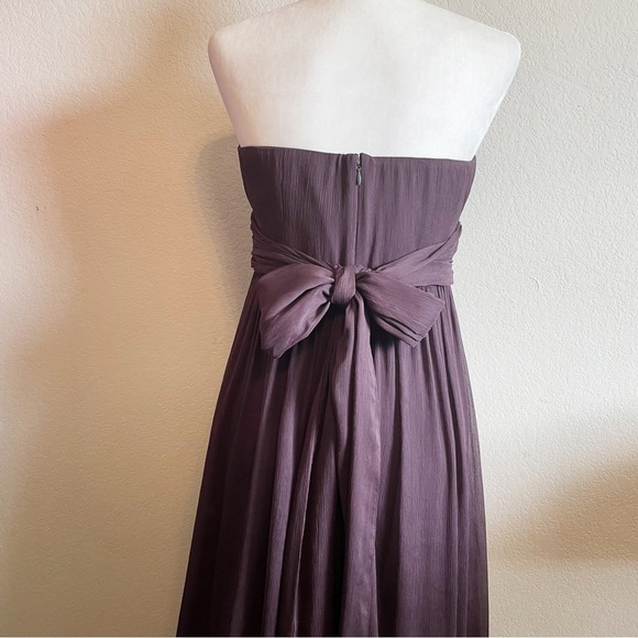 J Crew Chiffon Dramatic Tie Back Silk Blend Gown Dress Size 6 Prom Bridesmaid - Picture 4 of 9